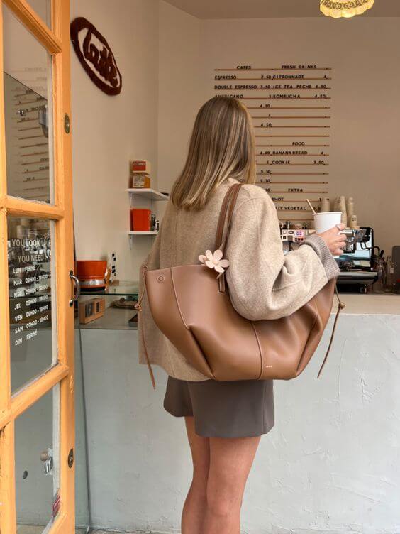 Leren Dames Schoudertas Vintage Stijl Ruim