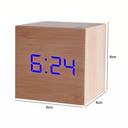 Houten LED Klok Modern Design met Digitale Weergave