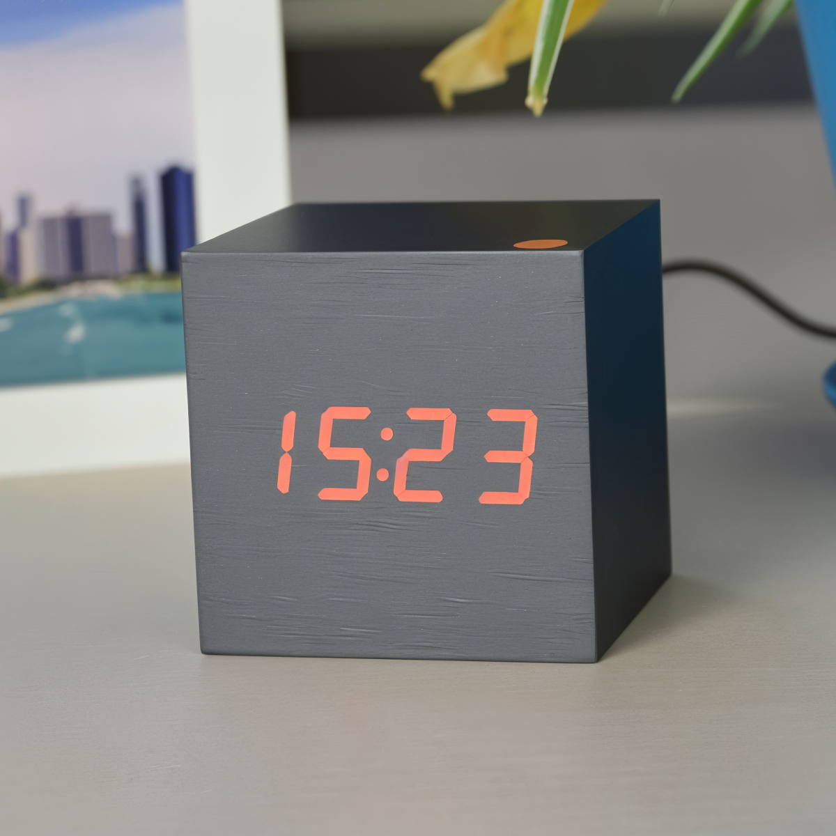Houten LED Klok Modern Design met Digitale Weergave