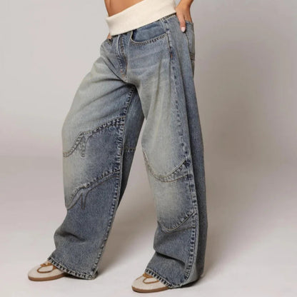 Wijde Dames Jeans Vintage Baggy Stijl
