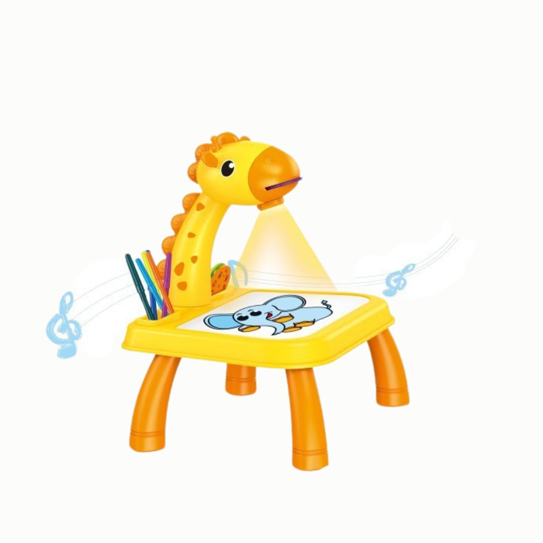 Kleurentekening Tafel met Projector voor Kinderen