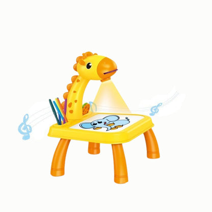 Kleurentekening Tafel met Projector voor Kinderen