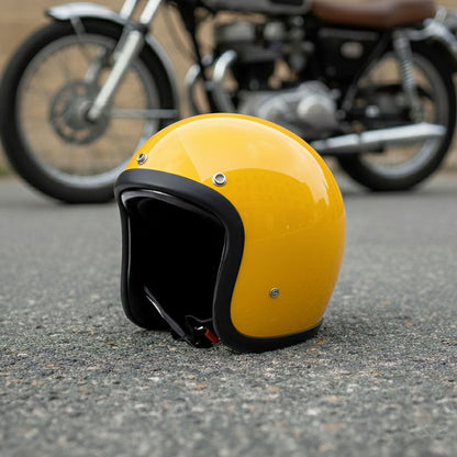 Vintage Motorhelm Laag Profiel DOT-gecertificeerd Glasvezel