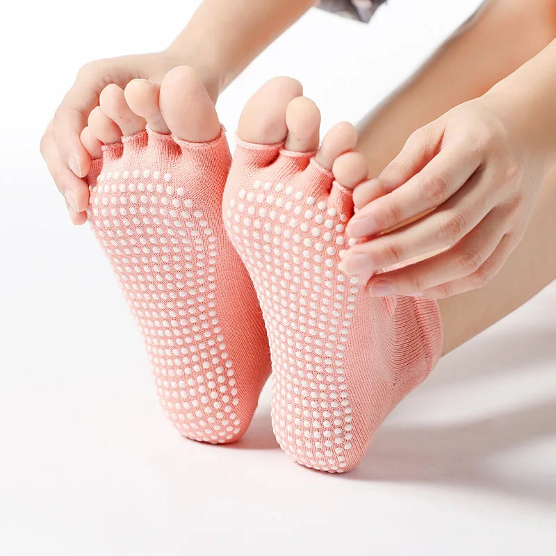 Pilates Sokken voor Vrouwen Antislip 5 Teens met Katoen - Velinix
