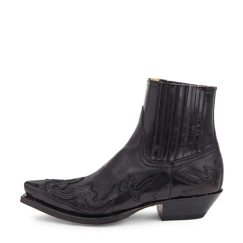Leren Cowboylaarzen voor Heren Zwart Klassiek Model - Velinix