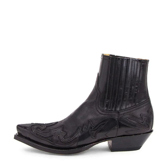 Leren Cowboylaarzen voor Heren Zwart Klassiek Model - Velinix
