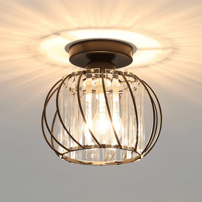 Scandinavische Plafondlamp Glas en Zwart Metaal Design - Velinix