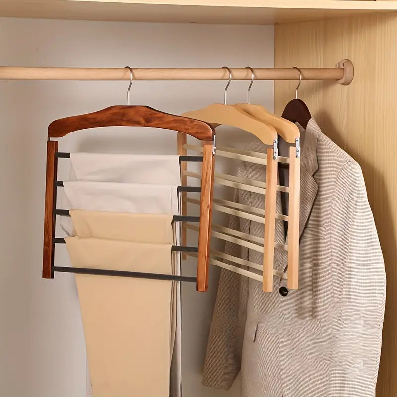 Houten Kledinghanger Multifunctioneel voor Broeken en Jas