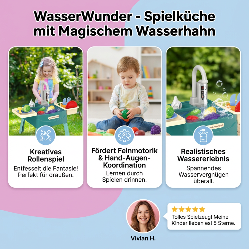 Kinder Speelkeuken met Kraan en Accessoires