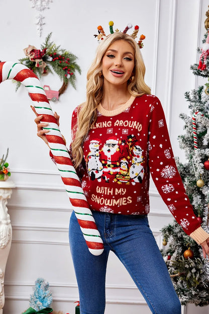 Kersttrui Met Snowmies Print Leuke Kersttrui voor Kinderen