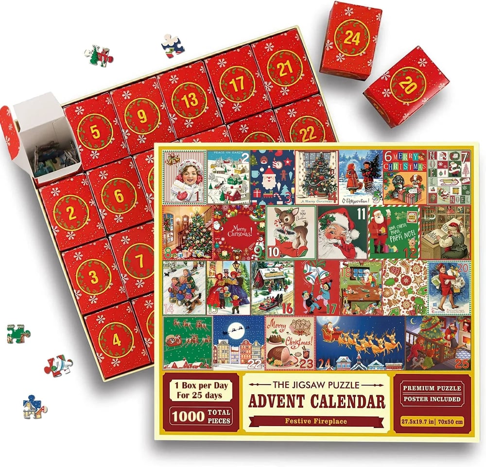 Kerstpuzzel Adventskalender 1000 Stukjes Legpuzzel voor Volwassenen en Kinderen