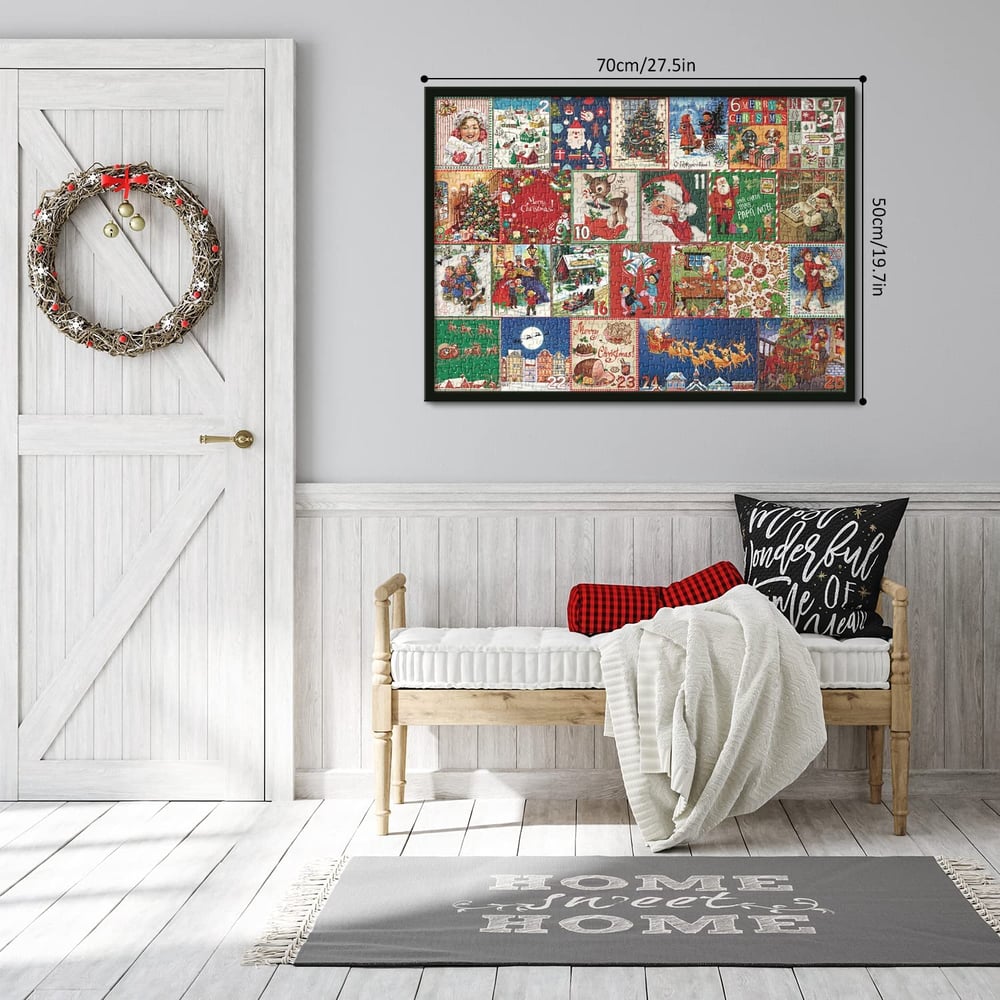 Kerstpuzzel Adventskalender 1000 Stukjes Legpuzzel voor Volwassenen en Kinderen