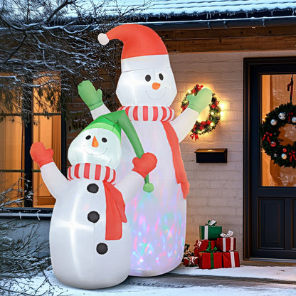 Opblaasbare Kerstdecoratie Sneeuwfamilie 240cm met LED Verlichting