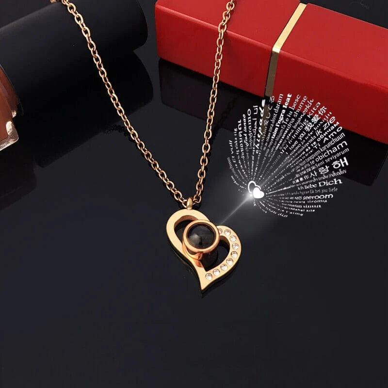 Rozen Hart Ketting Gouden Eeuwige Liefde Geschenkset