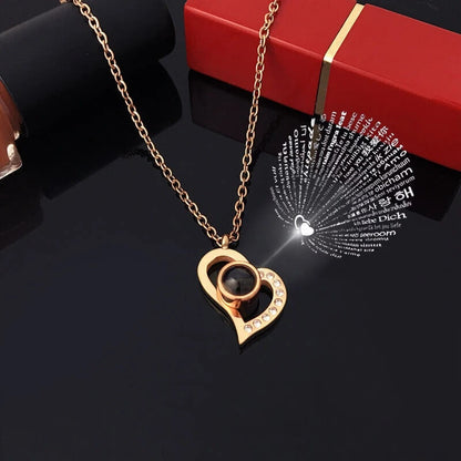 Rozen Hart Ketting Gouden Eeuwige Liefde Geschenkset