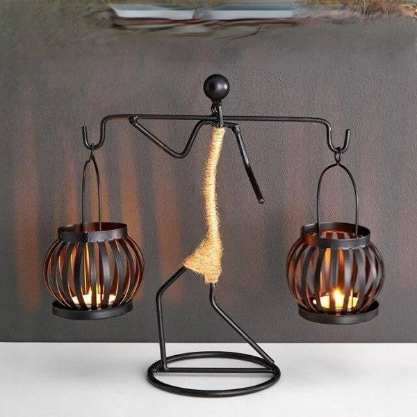 Retro Kaarsenhouder Vintage Stijl Handgemaakt