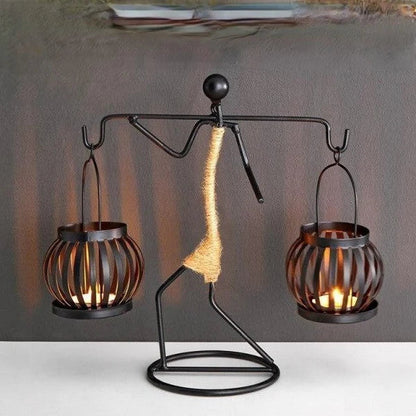 Retro Kaarsenhouder Vintage Stijl Handgemaakt