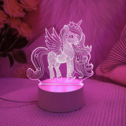 Eenhoorn Nachtlampje USB Roze Kindervriendelijk Tafellampje