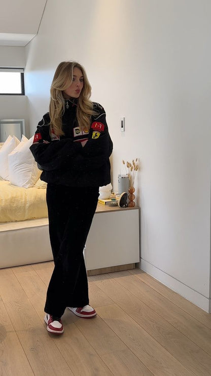 Vintage Ferrari Racer Jas - Duurzame Sportieve Herenjas