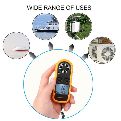 Windsnelheidsmeter LCD Display Draagbaar voor Buitensport
