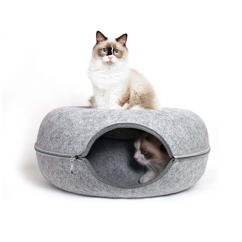 Kattentunnel Speelhuis van Stof met Donut Vorm