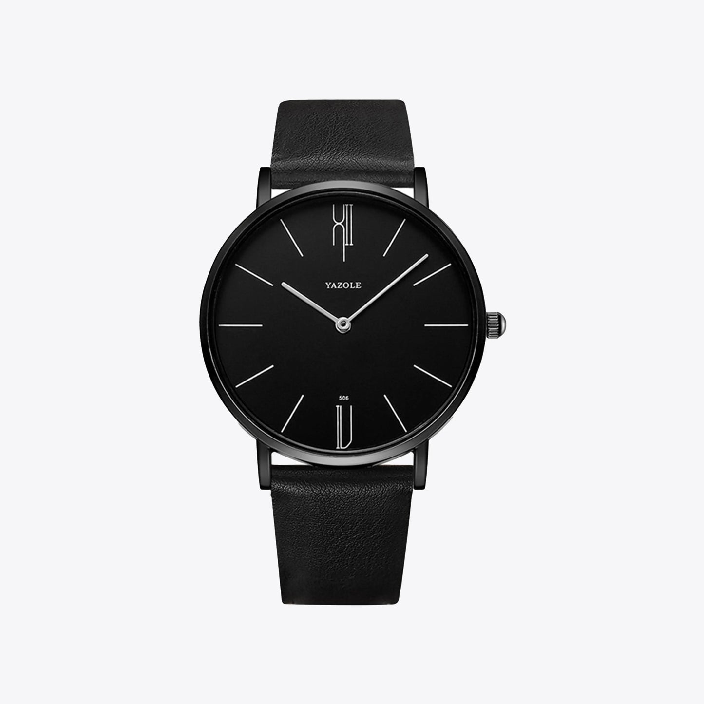 Mannenhorloge – Elegant RVS Horloge 40 mm met Lederen Armband