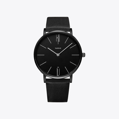Mannenhorloge – Elegant RVS Horloge 40 mm met Lederen Armband