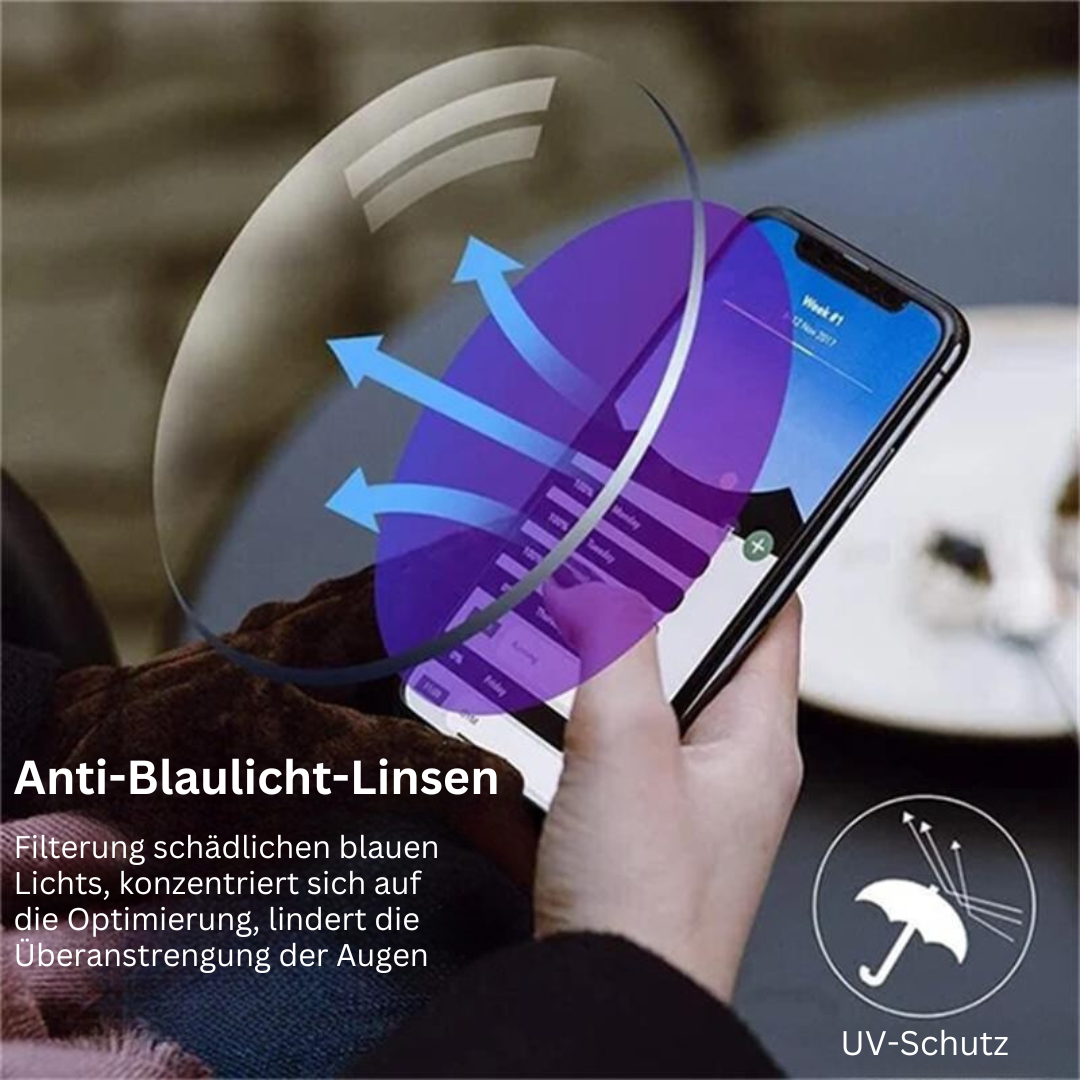 Multifocale Bril met Blauwlichtfilter en Leesglas