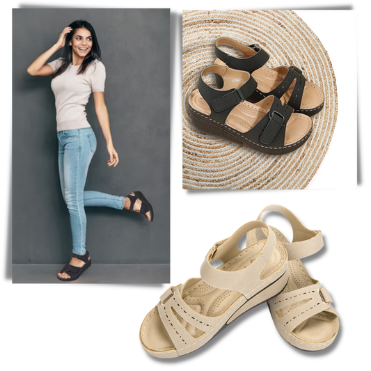 Dames Sandalen met Hielondersteuning Orthopedisch Comfortabel - Velinix
