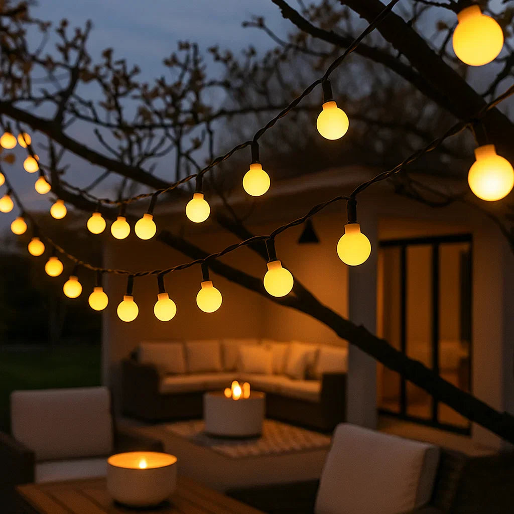 Zonne-Energie LED Lichtslinger 10m Waterdicht Buitenverlichting - Velinix