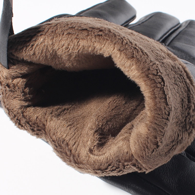 Leren Handschoenen Vintage Stijl Warm en Waterdicht