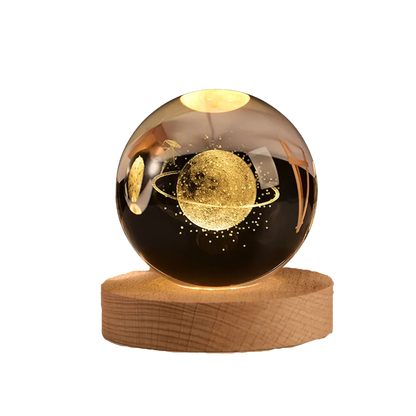 Kristallen Bol Zonnestelsel 3D Gravure Woondecoratie