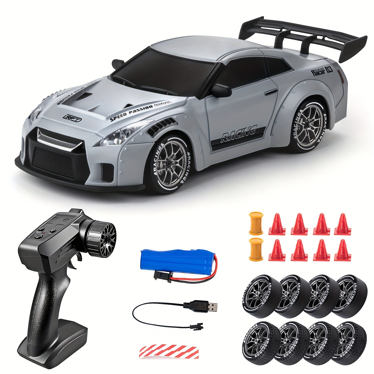 RC Drift Auto 1:24 met LED Wielen – 4WD Oplaadbaar Race Speelgoed - Velinix