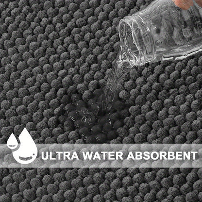 Zachte L-vormige Badmat Antislip met Pluche Opdruk
