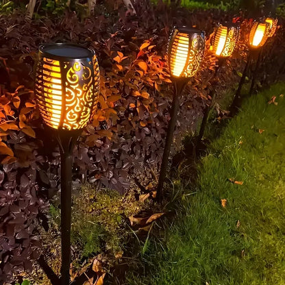 Solar LED Tuinlampen Flikkerend Vuur Effect Set van 4/8/12