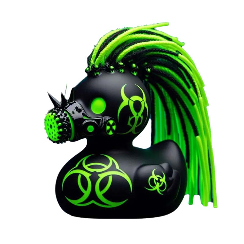 Cyberpunk Eend Ornament Donker Futuristisch Design