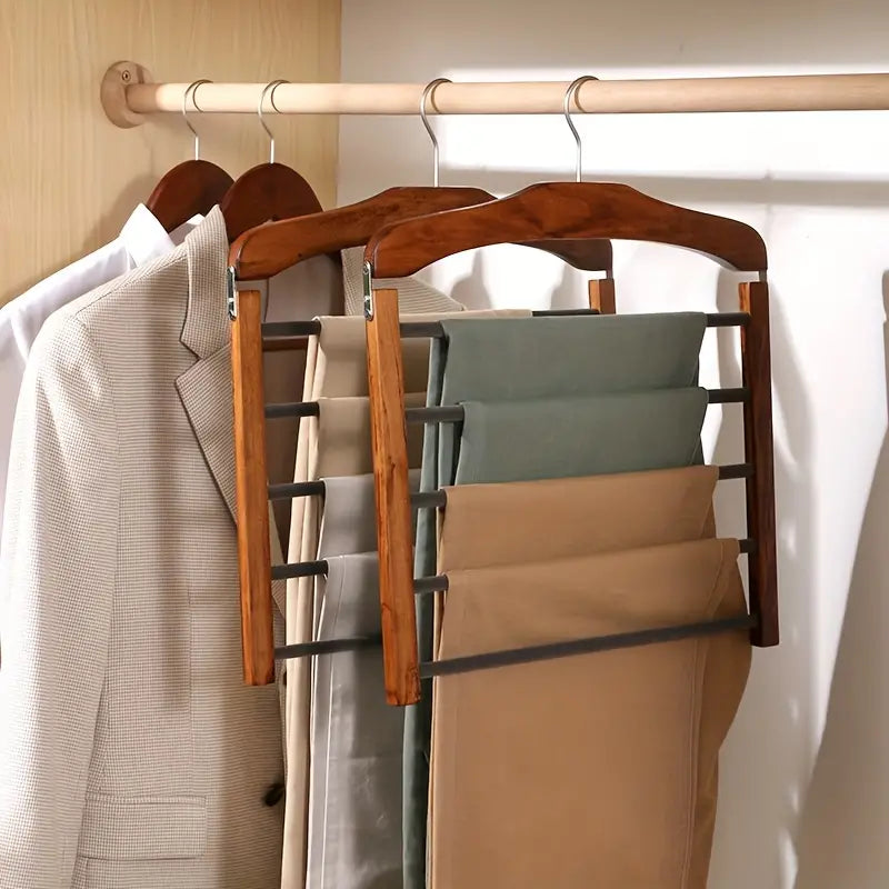 Houten Kledinghanger Multifunctioneel voor Broeken en Jas - Velinix