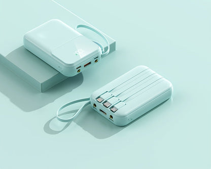 Draagbare Powerbank 10000mAh Snelladen met LED-display en Kabels - Velinix