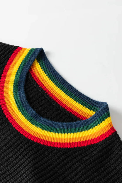 Kersttrui Regenboog Rand Fel en Vrolijk