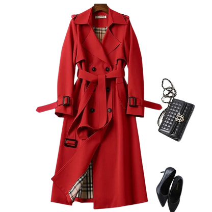 Dames Trenchcoat Elegante Warme Luxe Jas