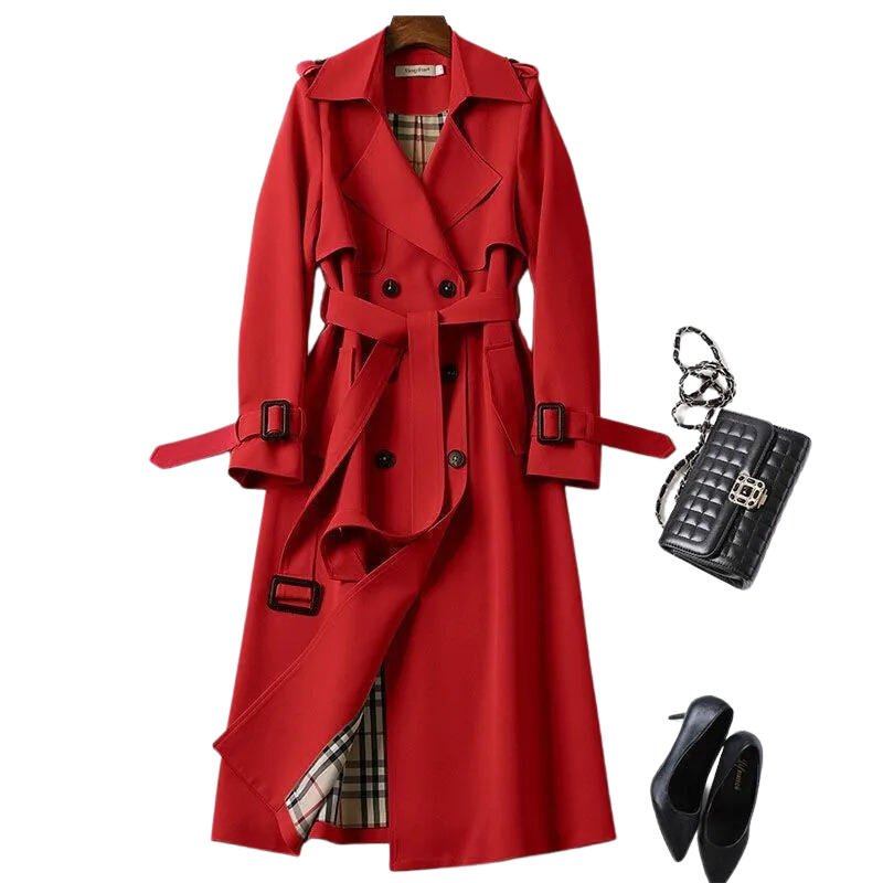 Dames Trenchcoat Elegante Warme Luxe Jas