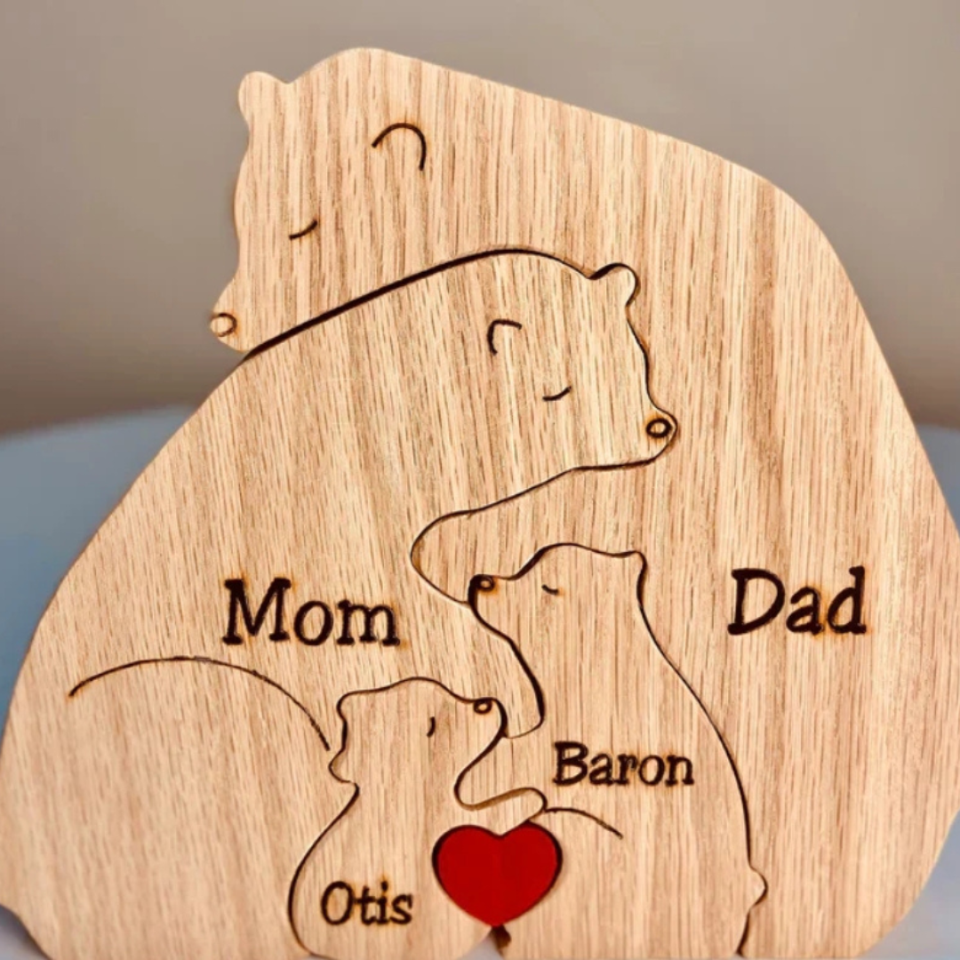 Berenfamilie Figuur Houten Decoratie Persoonlijk