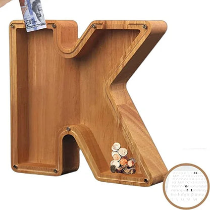Houten Spaarpot Gepersonaliseerd met Naam of Initialen