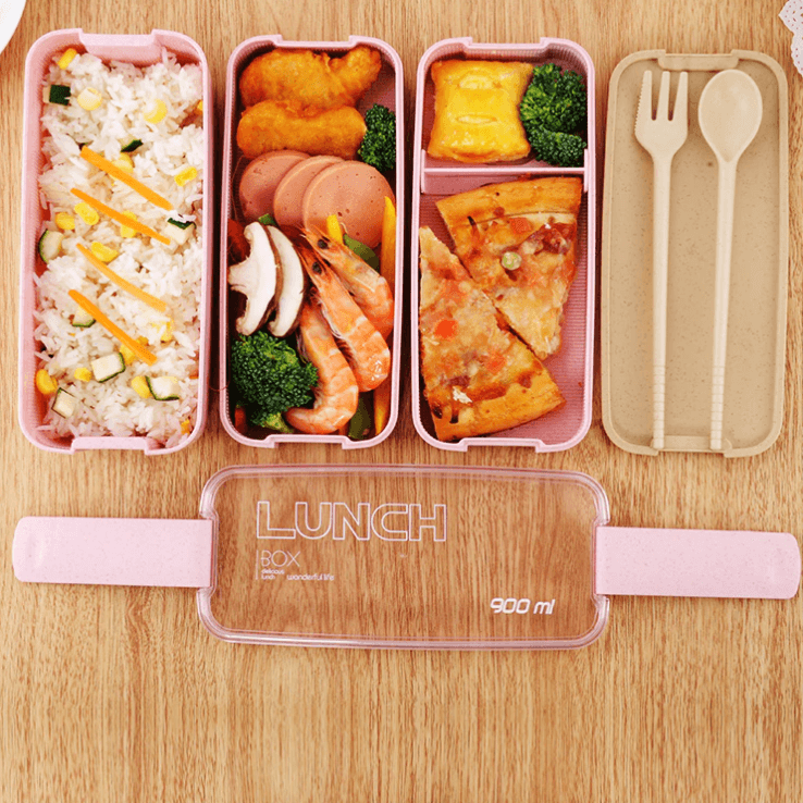 3-Laags Bento Lunchdoos voor Kinderen en Volwassenen