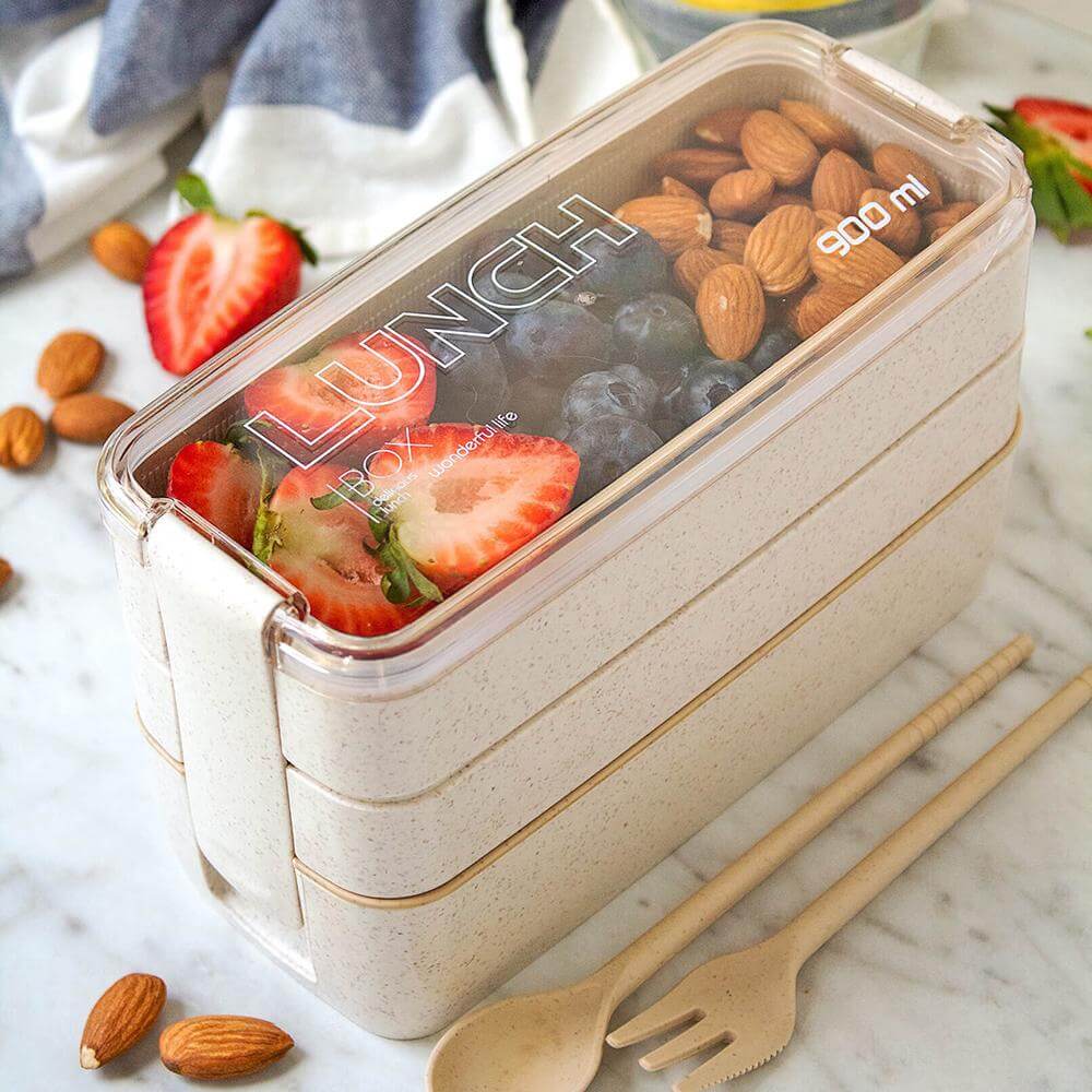 3-Laags Bento Lunchdoos voor Kinderen en Volwassenen