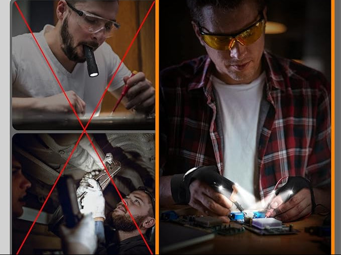 LED Zaklamp Waterdicht met Handschoenen voor Buitengebruik