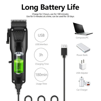 Draadloze Mannen Trimmer Set met LED-display en USB-oplaadbaar