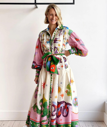 Maxi Jurk Elegante Italiaanse Stijl voor Vrouw