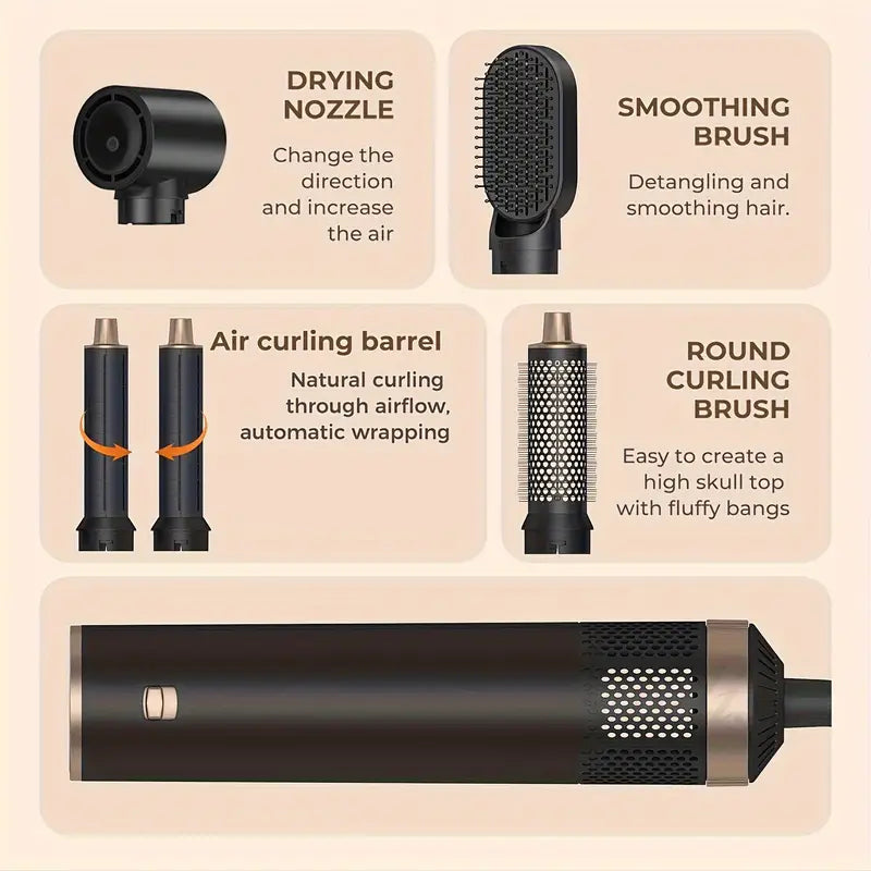 Haardroger en Styler 5-in-1 Set Droog en Stijl Snel