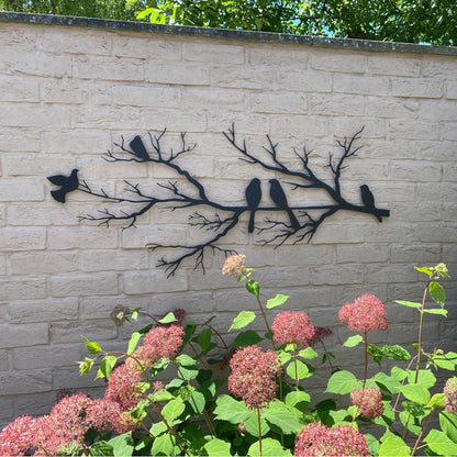 Wanddecoratie Metaal Vogels op Tak Natuurlijk Design